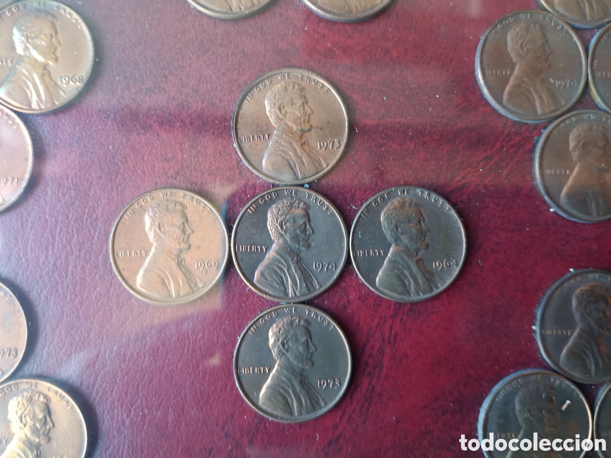 Monedas antiguas de Am&eacute;rica: Cuadro composici&oacute;n centavos Abraham Lincoln - Foto 6