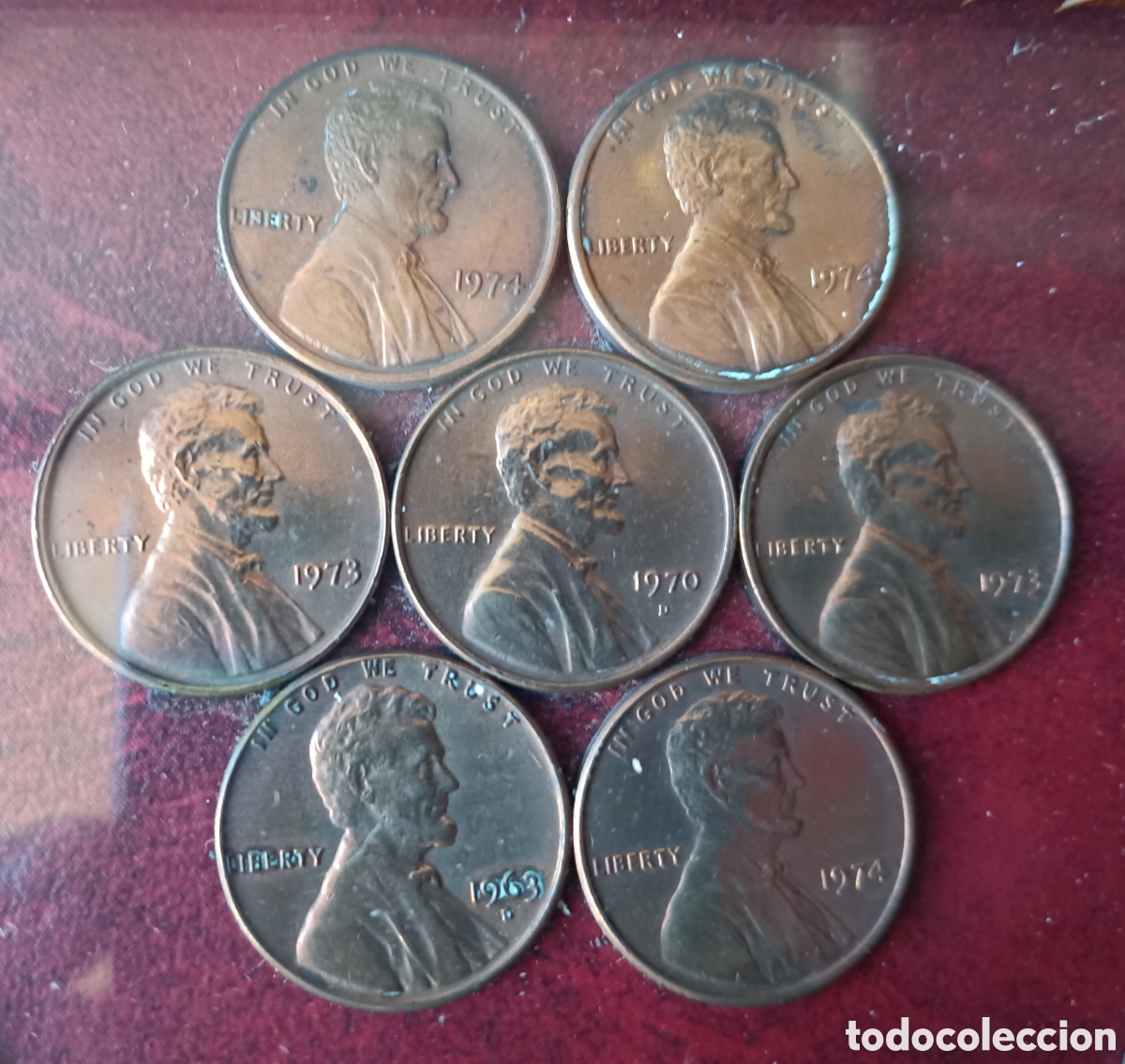 Monedas antiguas de Am&eacute;rica: Cuadro composici&oacute;n centavos Abraham Lincoln - Foto 7