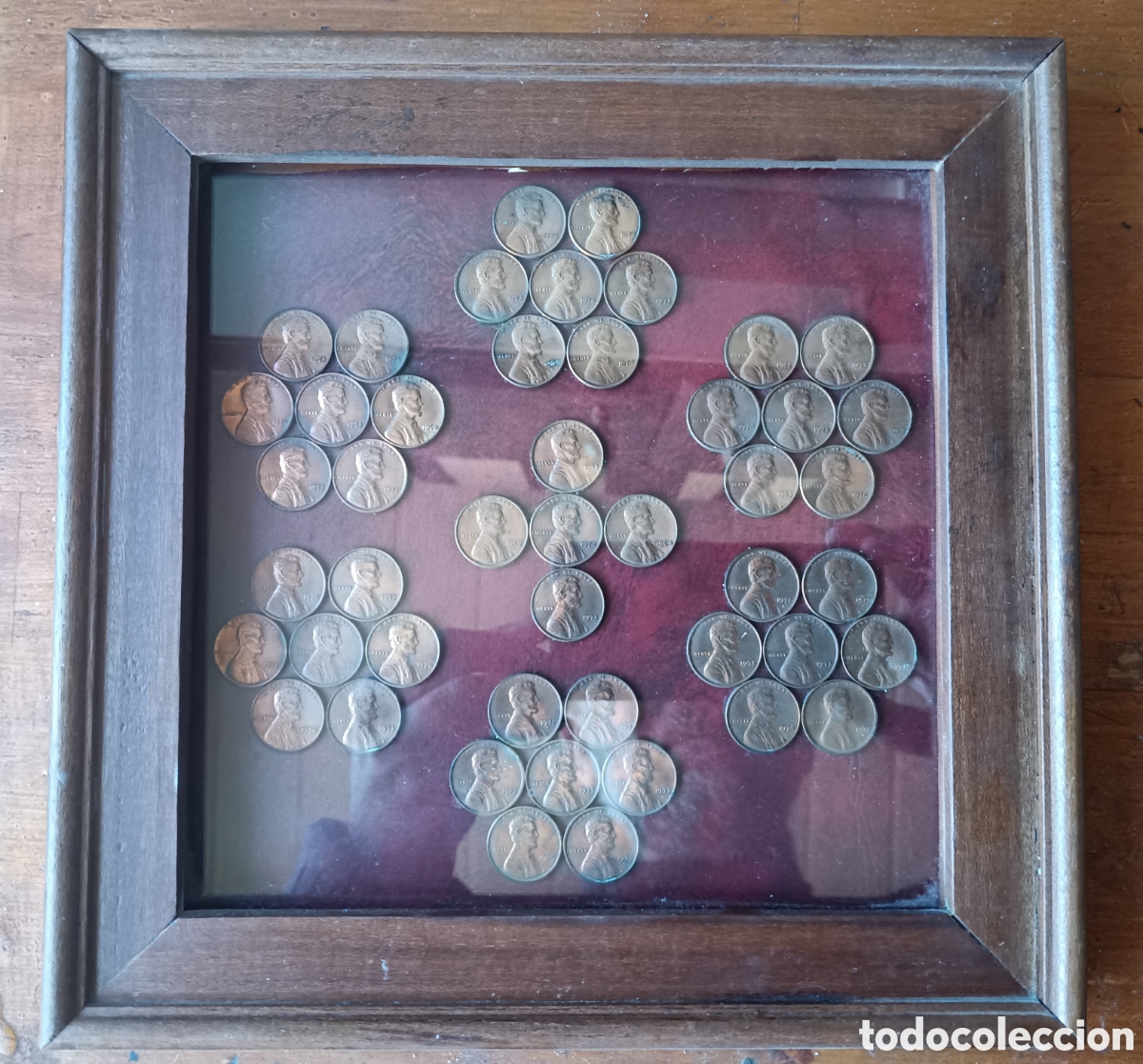 Monedas antiguas de Am&eacute;rica: Cuadro composici&oacute;n centavos Abraham Lincoln - Foto 1