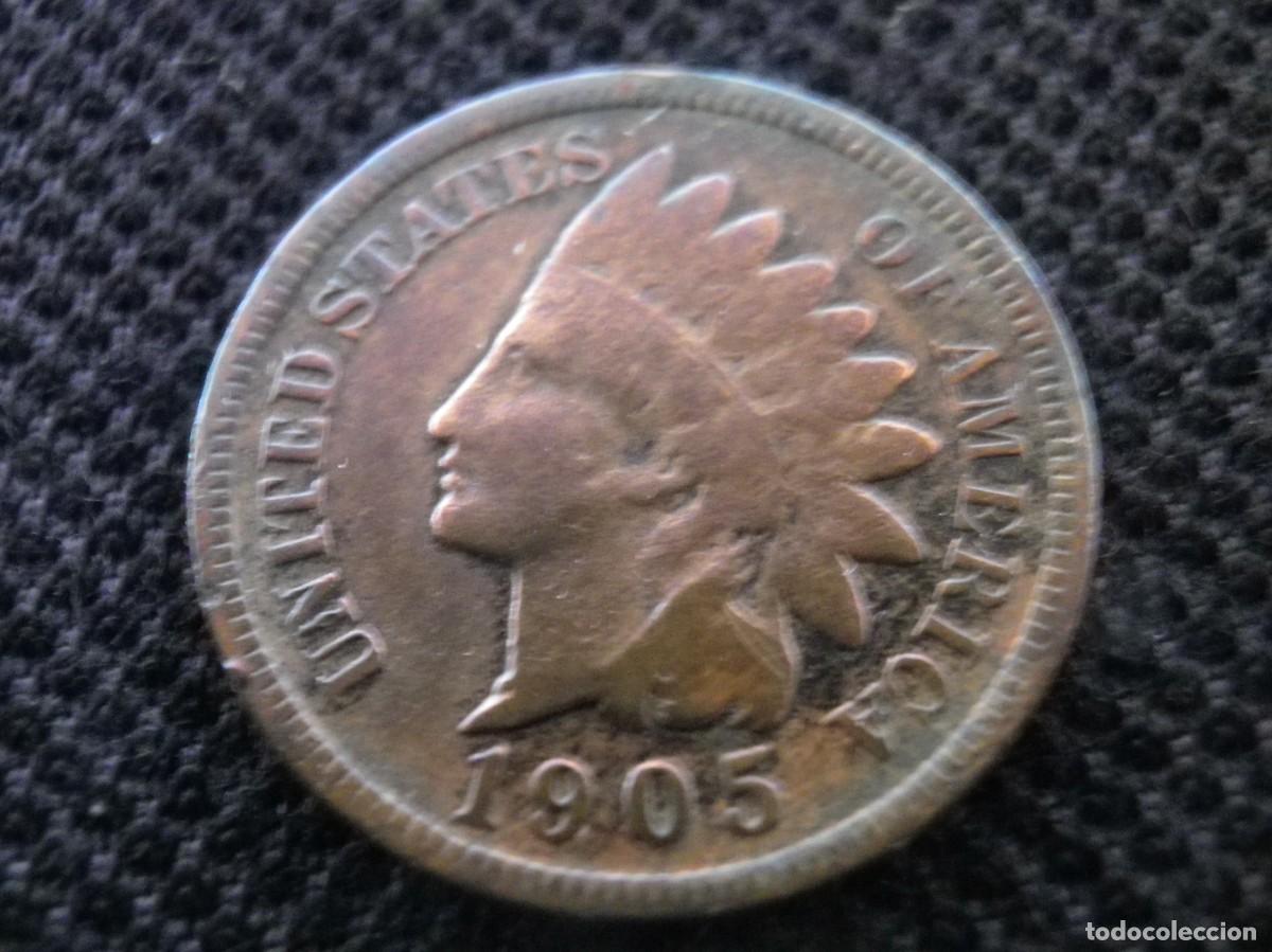 Monedas antiguas de Am&eacute;rica: MONEDA DE BRONCE CON CARA DE INDIO,DE ONE CENT,A&Ntilde;O 1905 - Foto 1