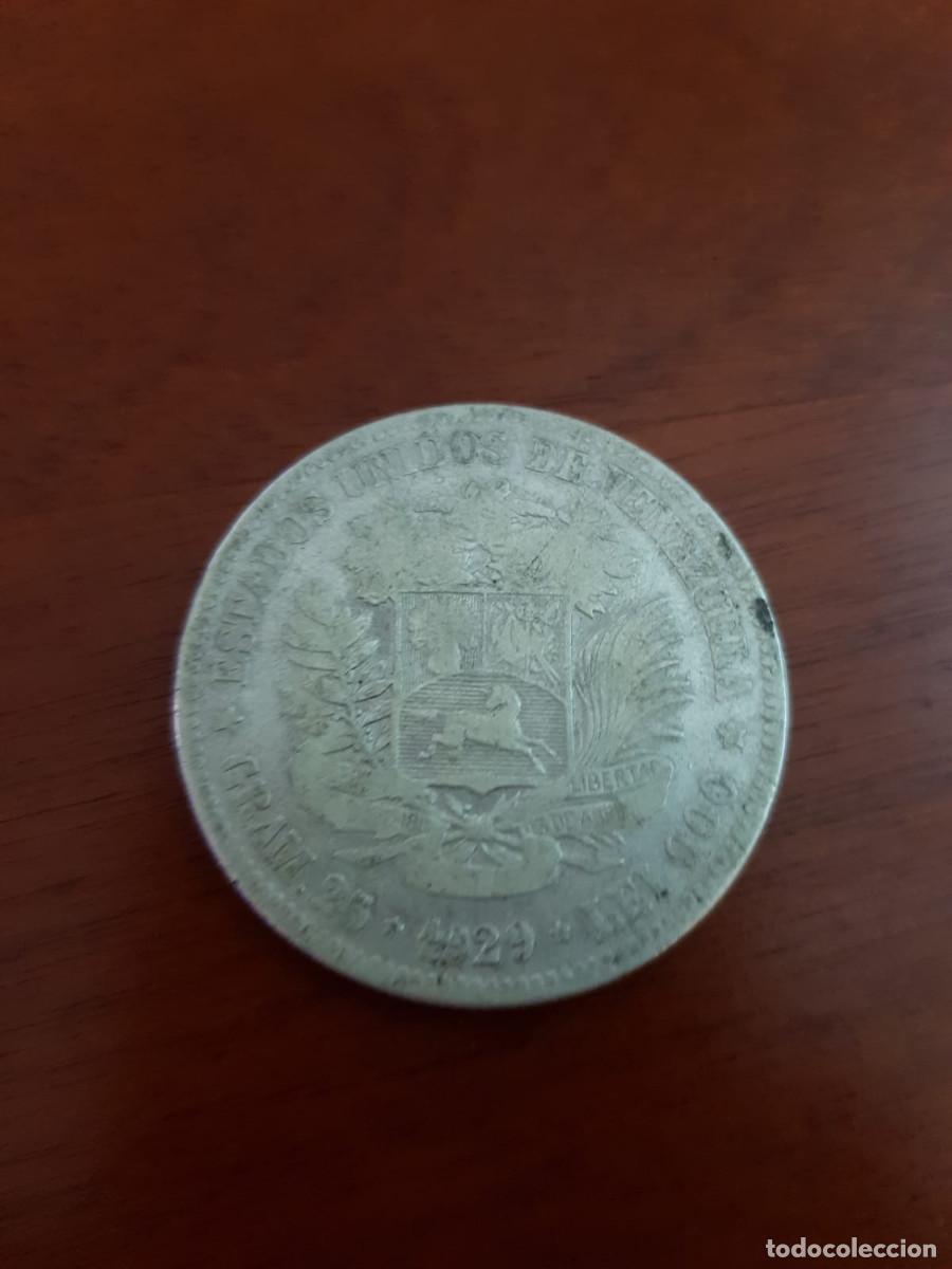 Monnaies anciennes d'Am&eacute;rique: VENEZUELA-5 BOLIVARES-1929-PLATA