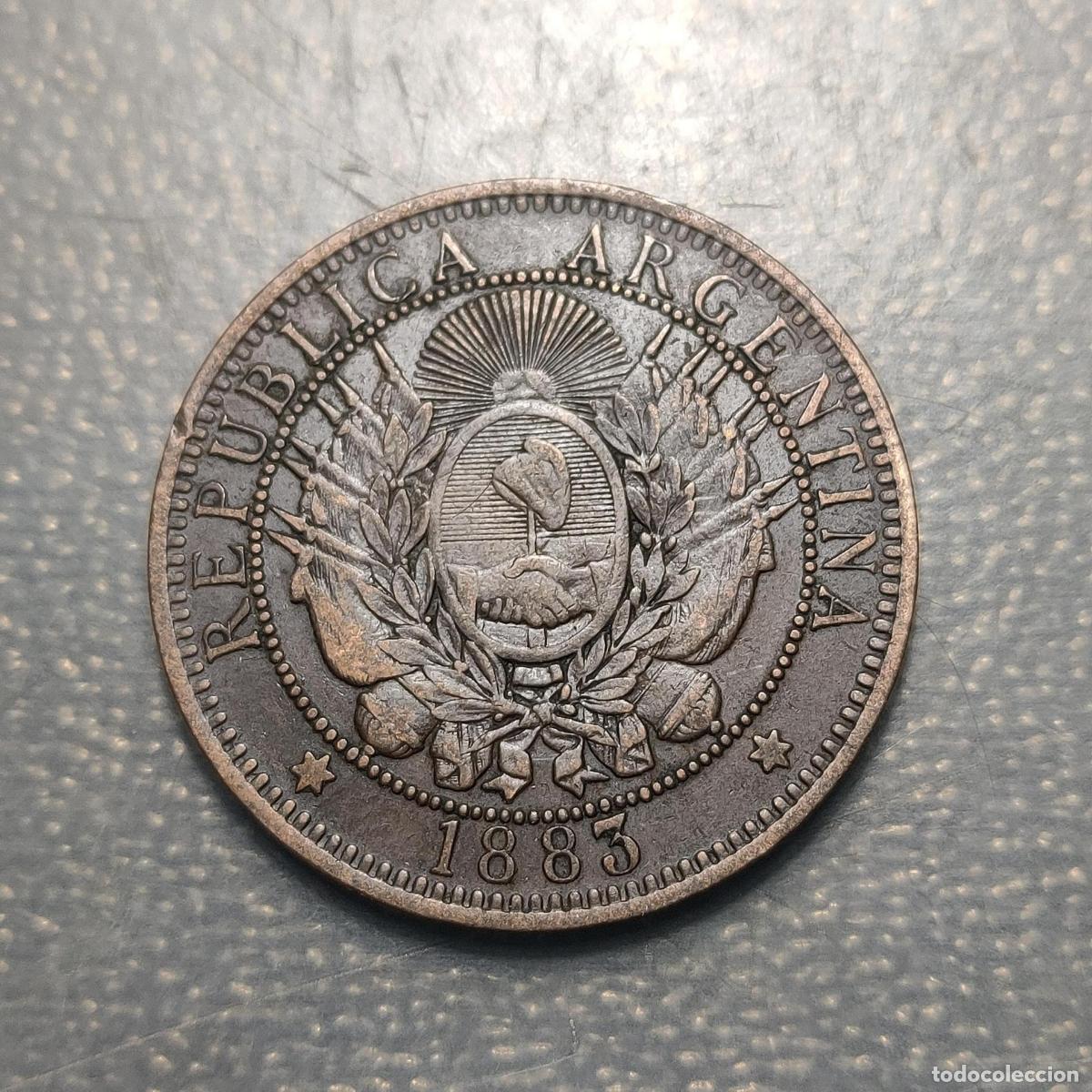 Monedas antiguas de Am&eacute;rica: ARGENTINA 2 CENTAVOS 1883 MBC - Foto 4