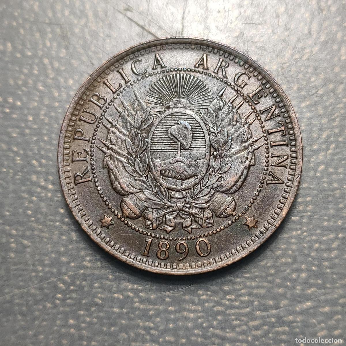 Monedas antiguas de Am&eacute;rica: ARGENTINA 2 CENTAVOS 1880 MBC+ - Foto 3