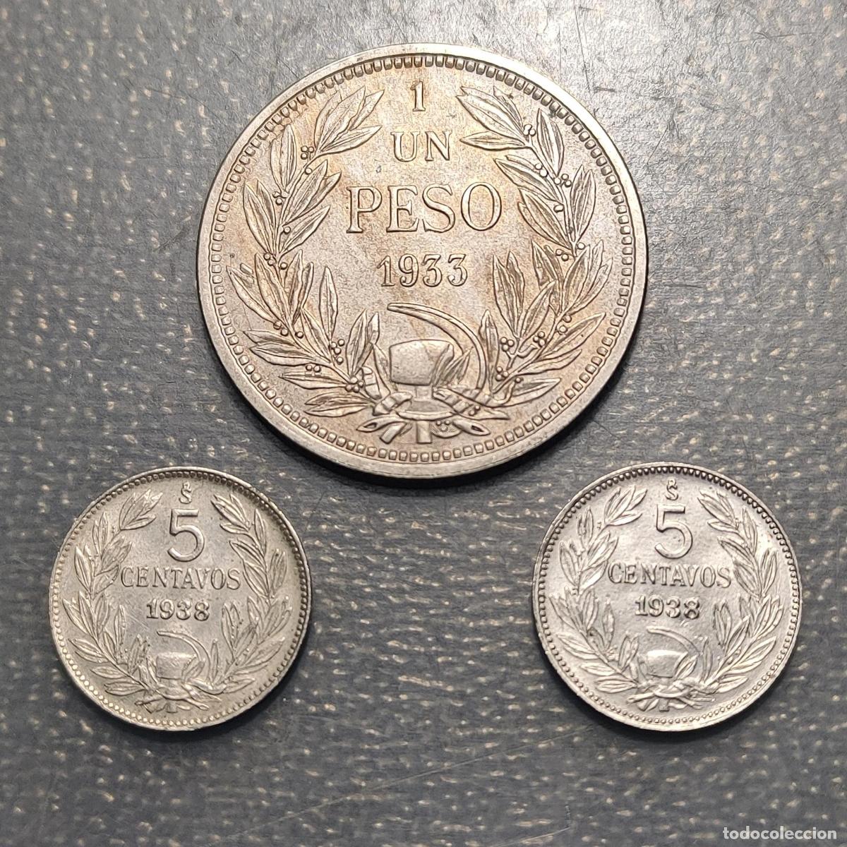 Monedas antiguas de Am&eacute;rica: CHILE LOTE DE 3 MONEDAS - Foto 3