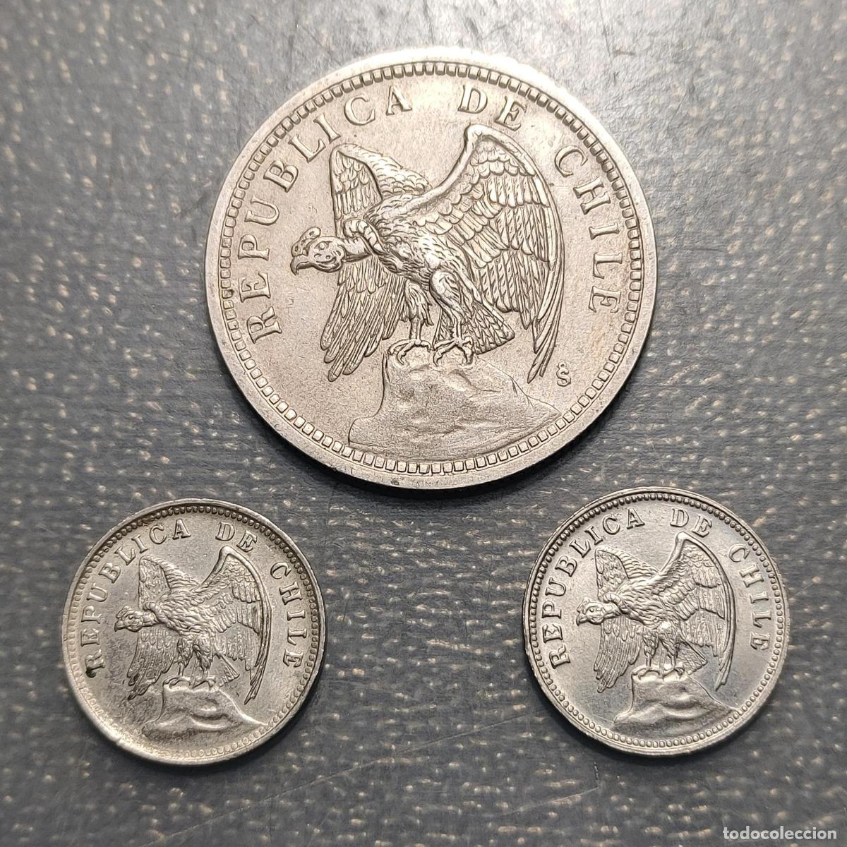 Monedas antiguas de Am&eacute;rica: CHILE LOTE DE 3 MONEDAS - Foto 2