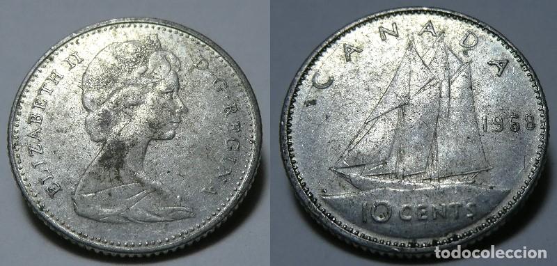Monedas antiguas de Am&eacute;rica: MONEDA DE CANADA 10 CENTS 1968 - Foto 1