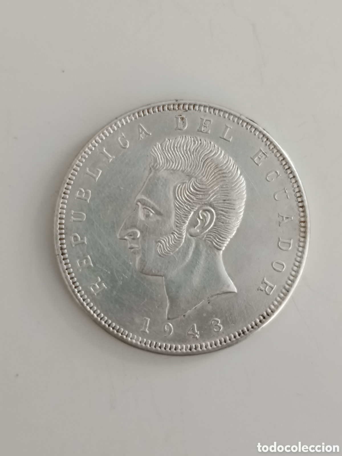 Alte M&uuml;nzen aus Amerika: 5 sucres Ecuador 1943 plata 0.720