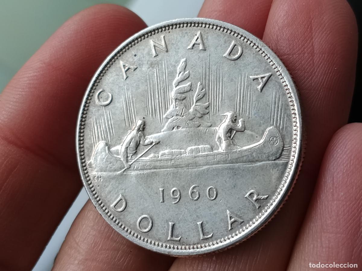 Monedas antiguas de Am&eacute;rica: Canada, (One) 1 Dollar 1960 Plata - Foto 1