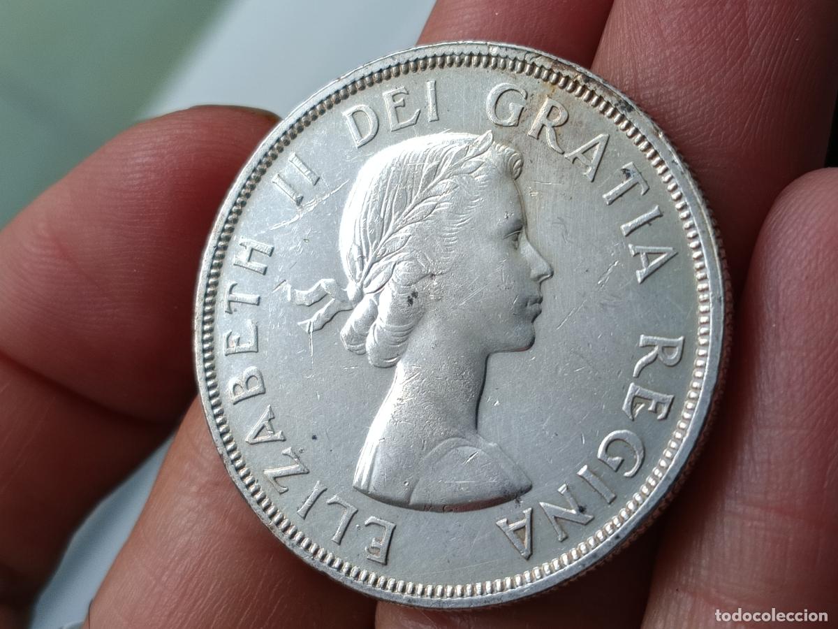 Monedas antiguas de Am&eacute;rica: Canada, (One) 1 Dollar 1954 Plata - Foto 2