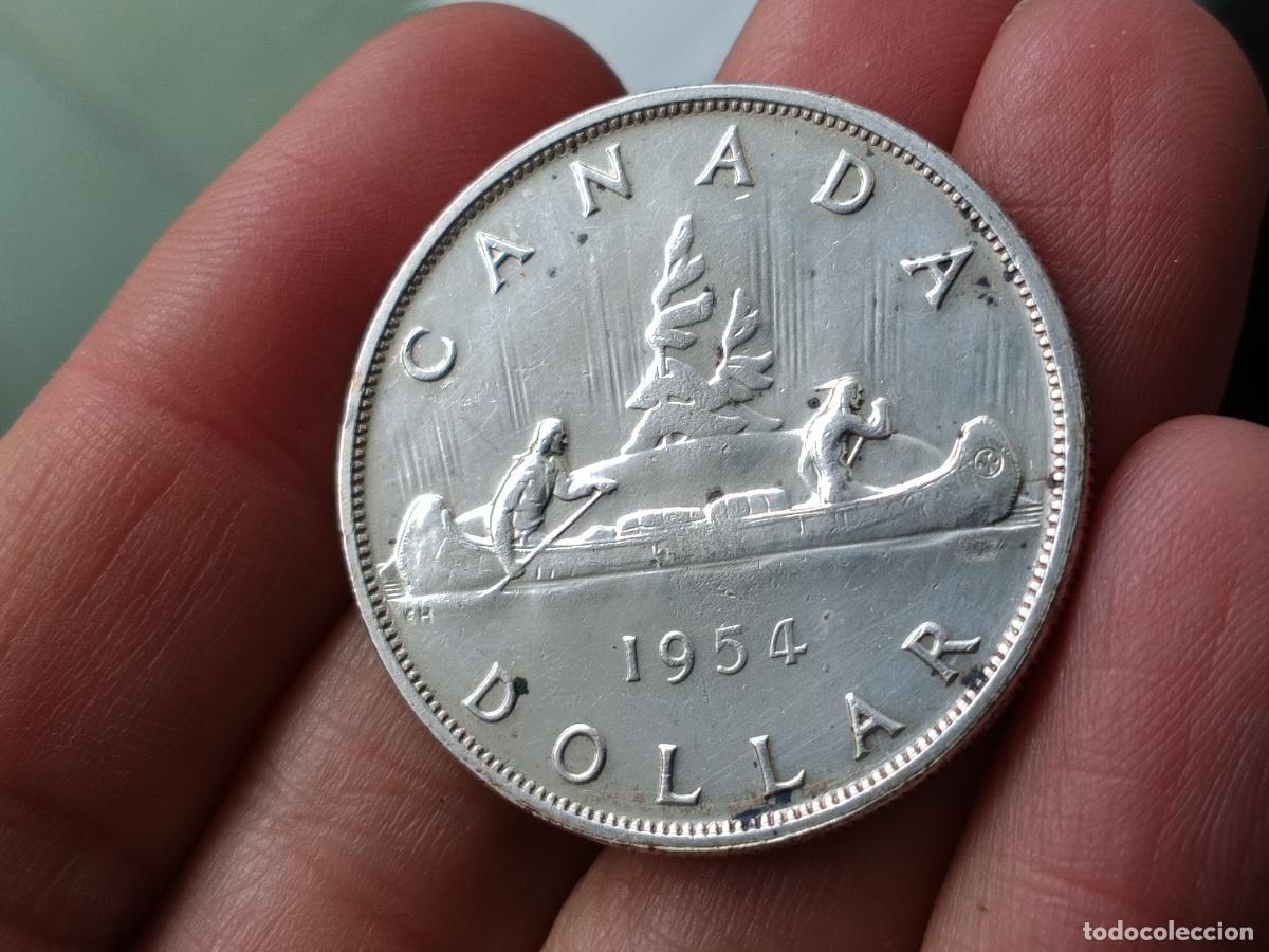 Monedas antiguas de Am&eacute;rica: Canada, (One) 1 Dollar 1954 Plata - Foto 1