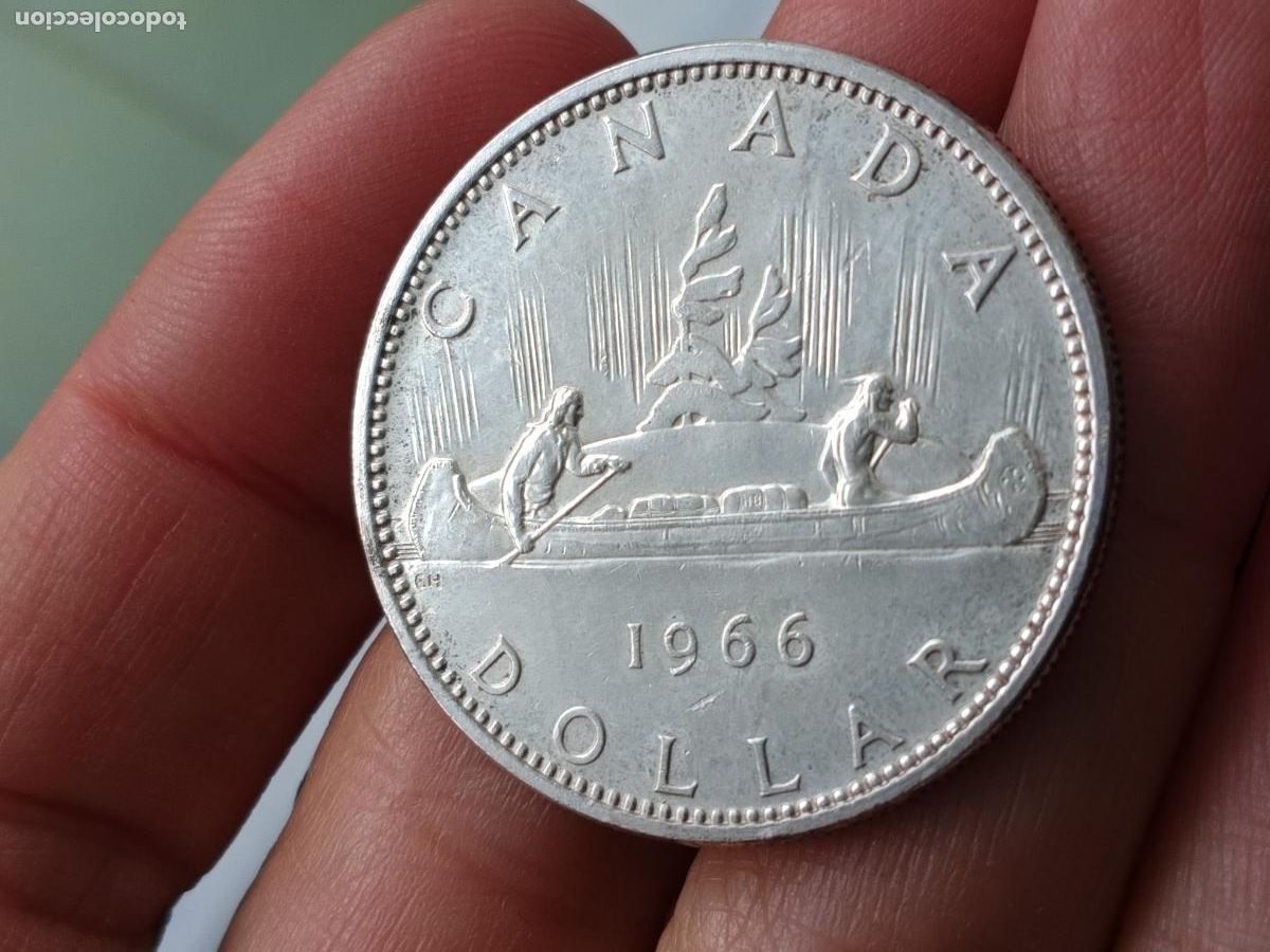 Monedas antiguas de Am&eacute;rica: Canada, (One) 1 Dollar 1966 Plata - Foto 1