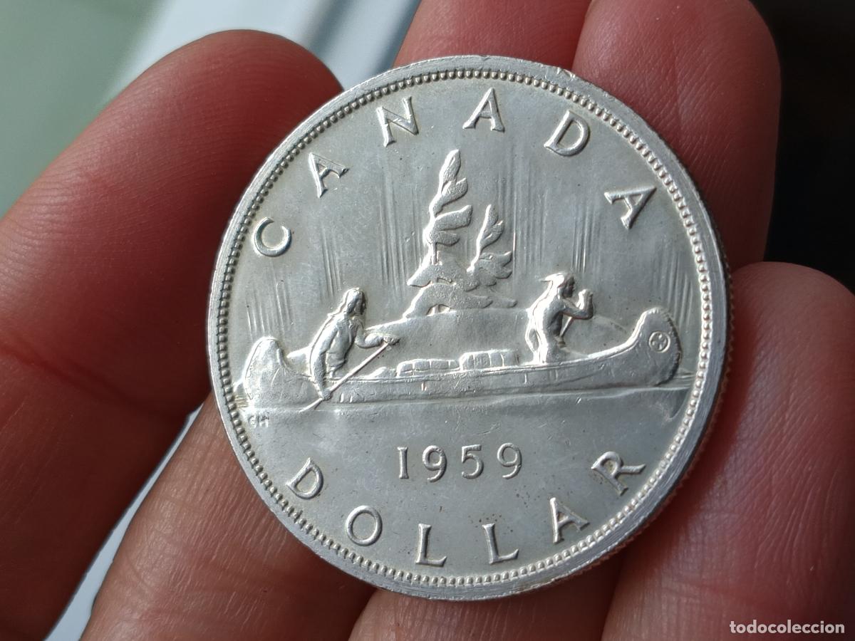 Monedas antiguas de Am&eacute;rica: Canada, (One) 1 Dollar 1959 Plata - Foto 1