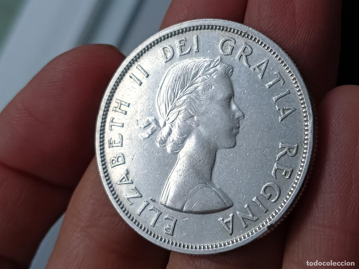 Monedas antiguas de Am&eacute;rica: Canada, (One) 1 Dollar 1957 Plata - Foto 2