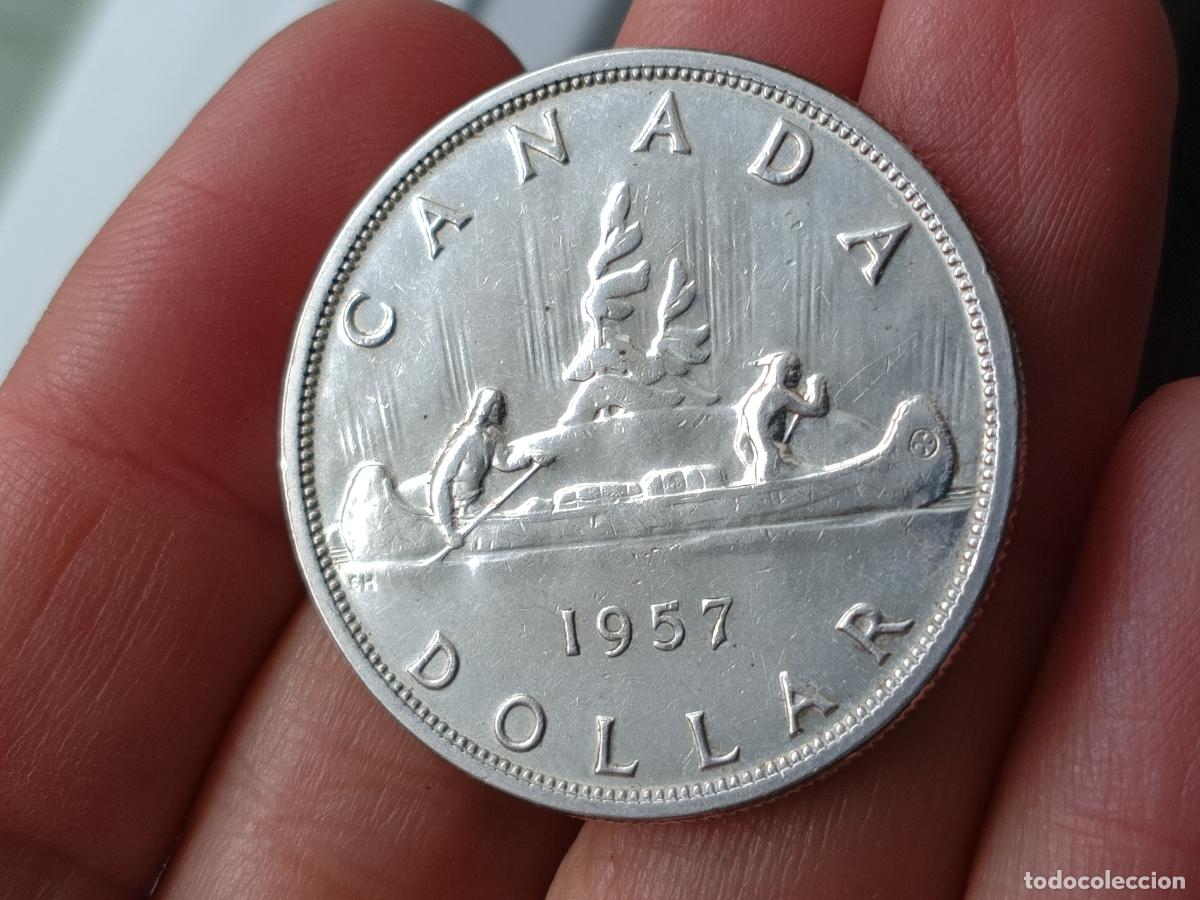 Monedas antiguas de Am&eacute;rica: Canada, (One) 1 Dollar 1957 Plata - Foto 1