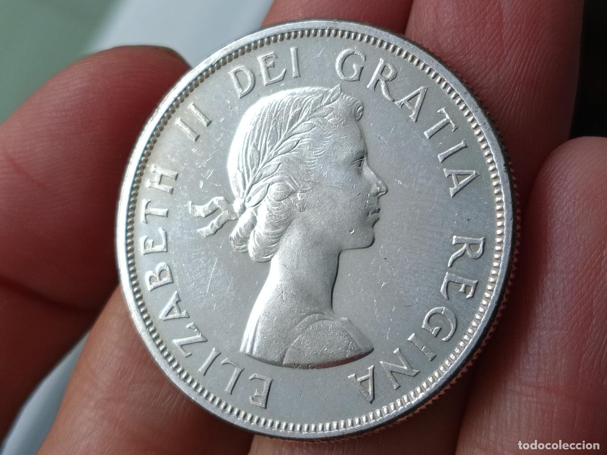 Monedas antiguas de Am&eacute;rica: Canada, (One) 1 Dollar 1963 Plata - Foto 2
