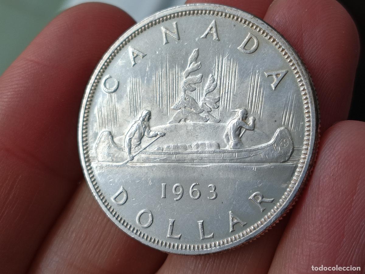 Monedas antiguas de Am&eacute;rica: Canada, (One) 1 Dollar 1963 Plata - Foto 1