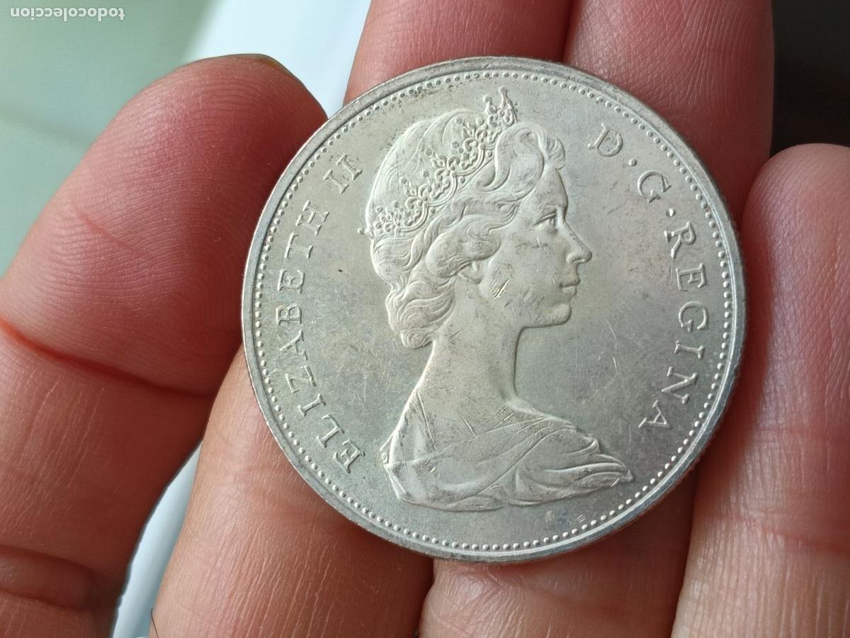 Monedas antiguas de Am&eacute;rica: Canada, (One) 1 Dollar 1965 Plata - Foto 2
