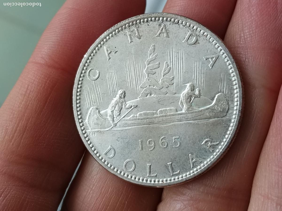 Monedas antiguas de Am&eacute;rica: Canada, (One) 1 Dollar 1965 Plata - Foto 1