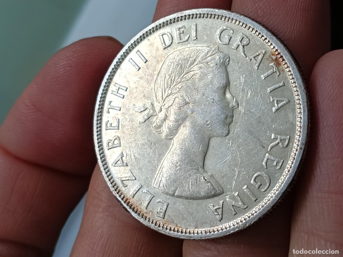 Monedas antiguas de Am&eacute;rica: Canada, (One) 1 Dollar 1955 Plata - Foto 2