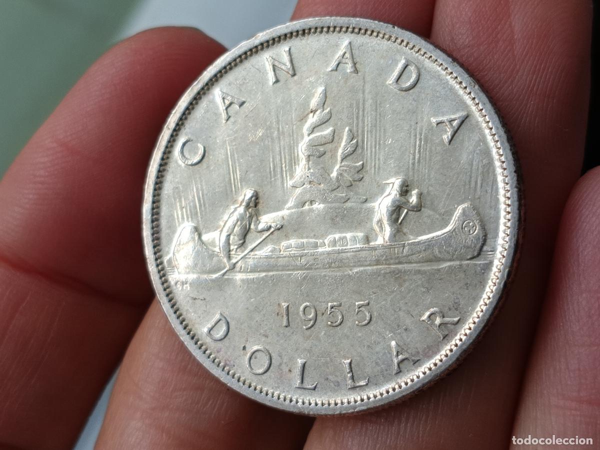 Monedas antiguas de Am&eacute;rica: Canada, (One) 1 Dollar 1955 Plata - Foto 1