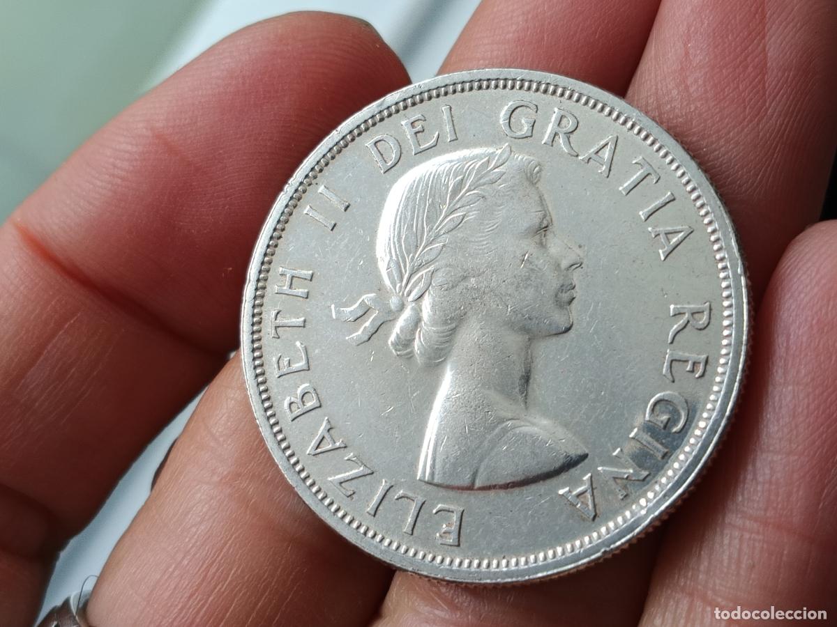 Monedas antiguas de Am&eacute;rica: Canada, (One) 1 Dollar 1962 Plata - Foto 2