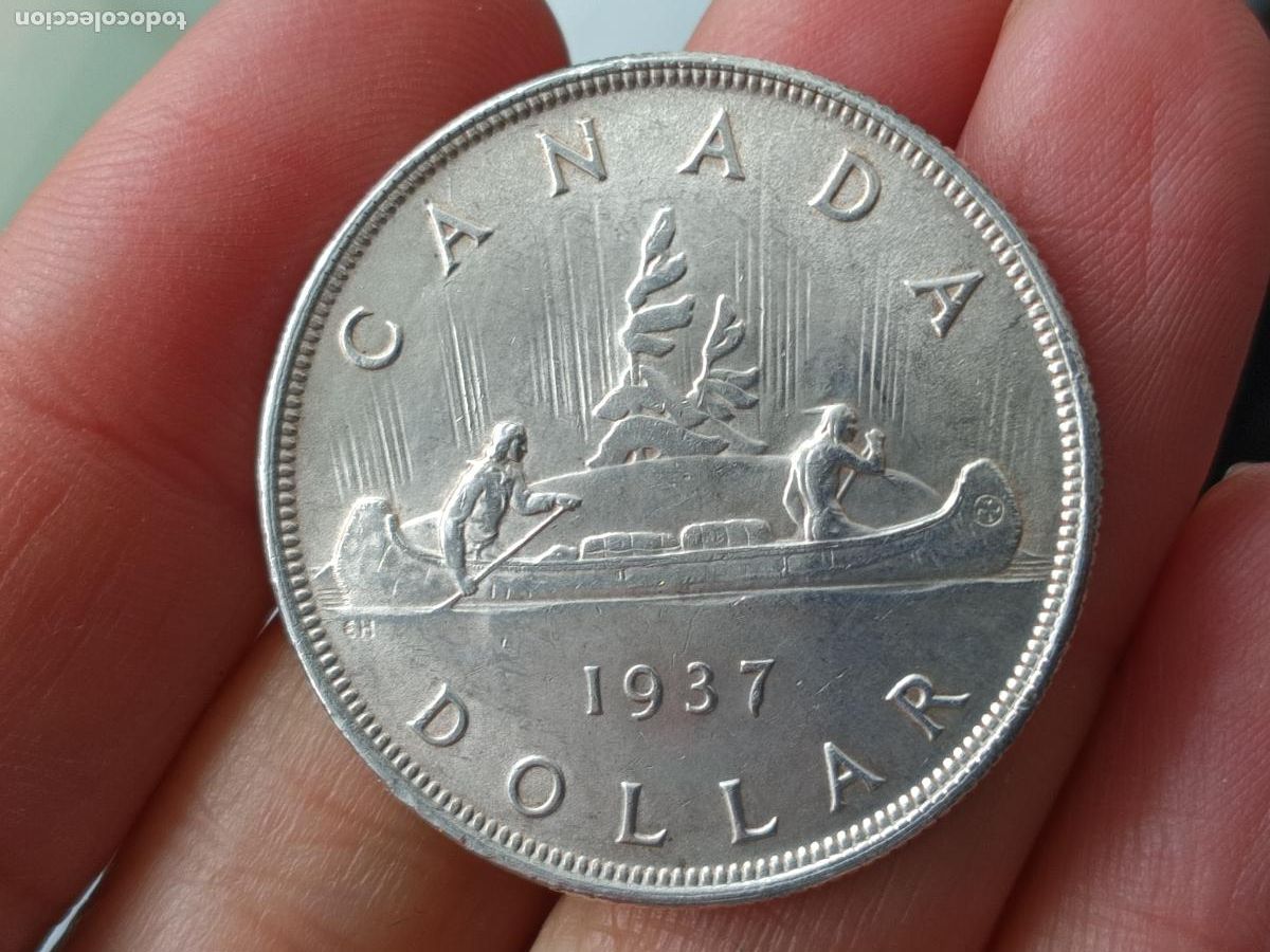 Monedas antiguas de Am&eacute;rica: Canada, (One) 1 Dollar 1937 Plata - Foto 1