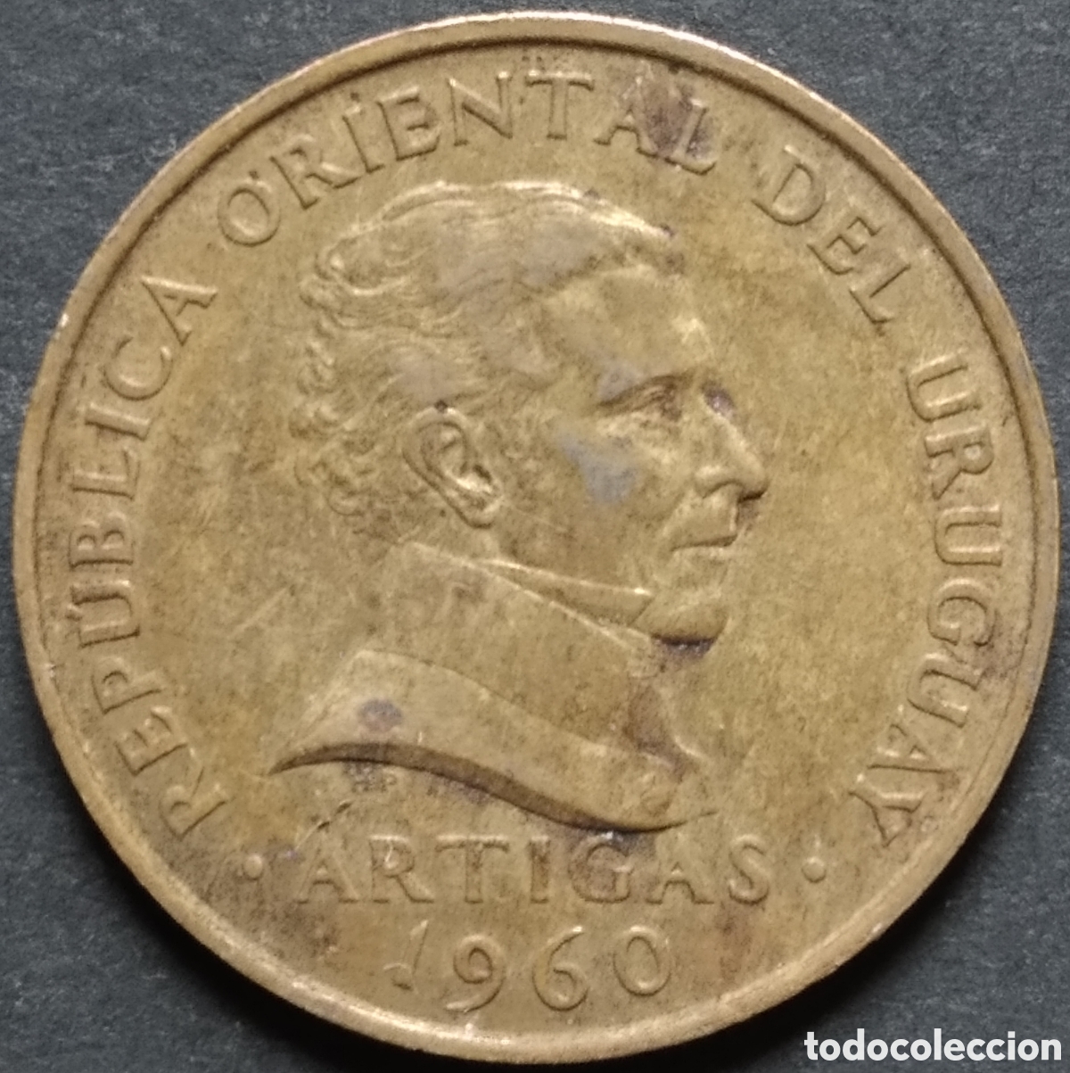 Monedas antiguas de Am&eacute;rica: MONEDA - URUGUAY 10 CENT&Eacute;SIMOS 1960 - Foto 2
