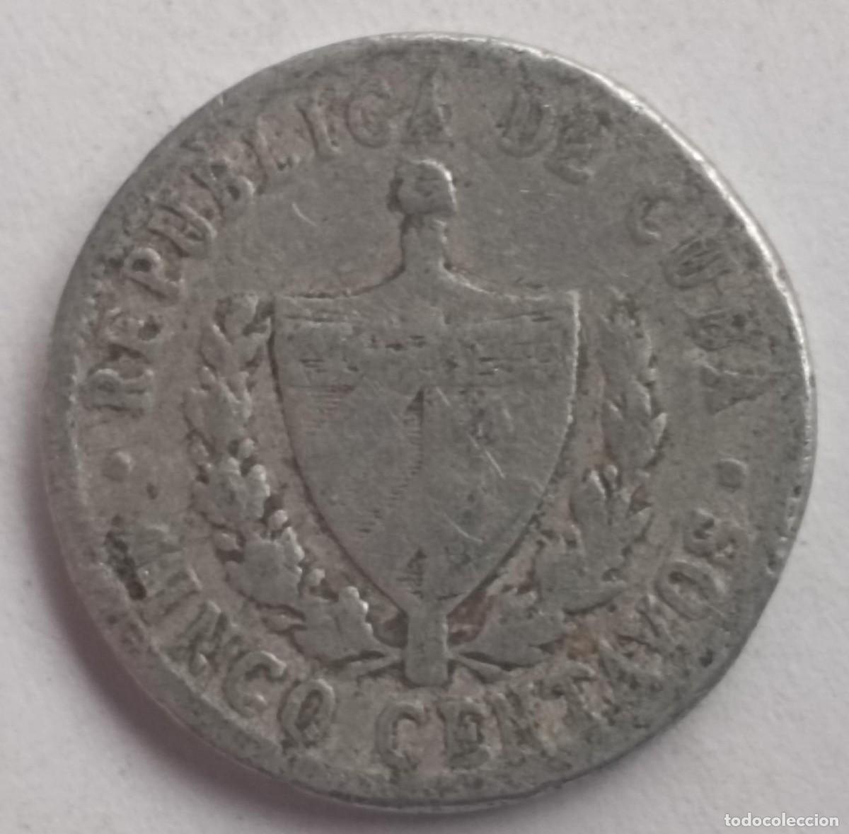 Monedas antiguas de Am&eacute;rica: Moneda de Cuba 5 centavos de 1968 - Foto 2