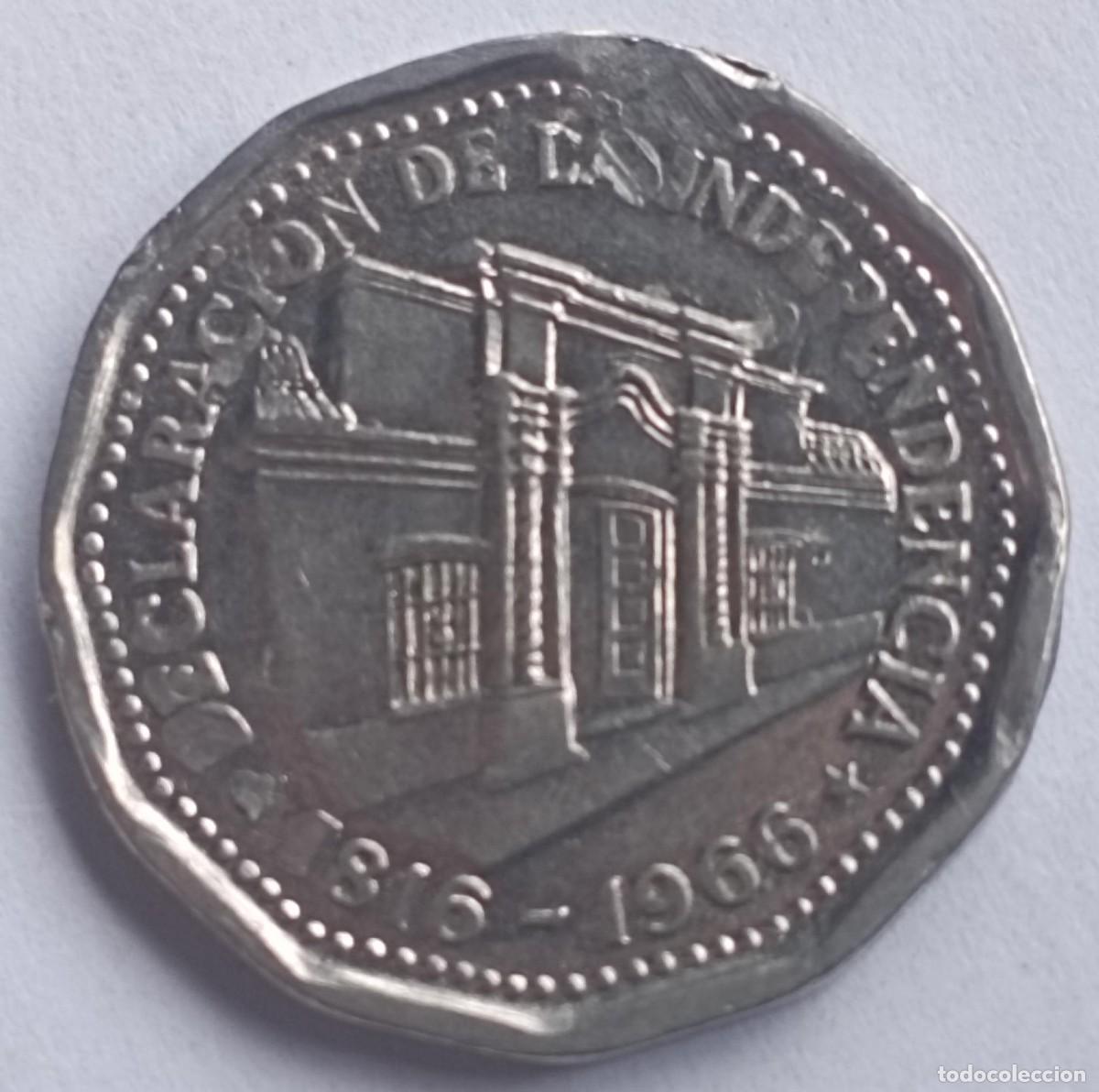 Monedas antiguas de Am&eacute;rica: Moneda de Argentina 10 pesos de 1966 - Foto 1