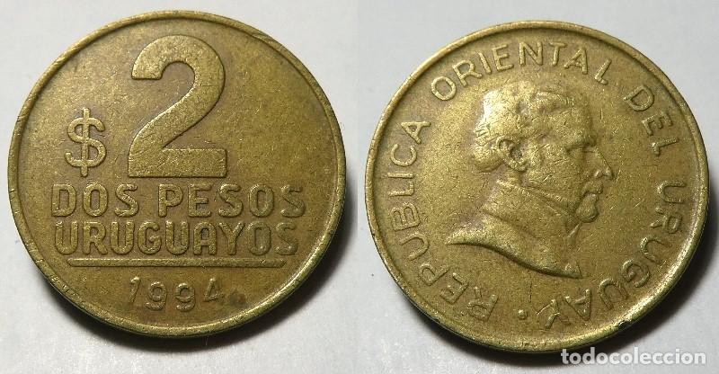 Monedas antiguas de Am&eacute;rica: MONEDA DE URUGUAY 2 Pesos 1994 - Foto 1