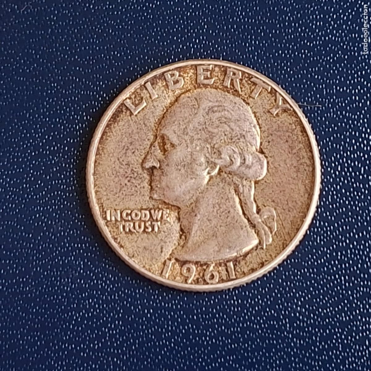 Old Coins of America: Quarter dollar [Un cuarto d&oacute;lar 25 centavos]&bull; USA &bull; 1961