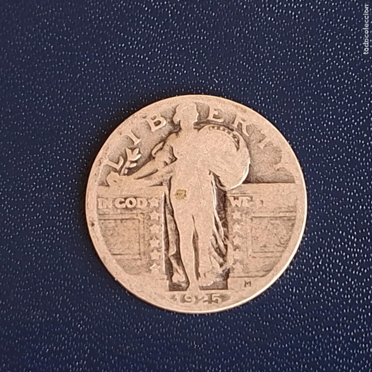 Moedas antigas da Am&eacute;rica: Moneda Quarter dollar [Cuarto d&oacute;lar 25 centavos] &bull; USA &bull; 1925