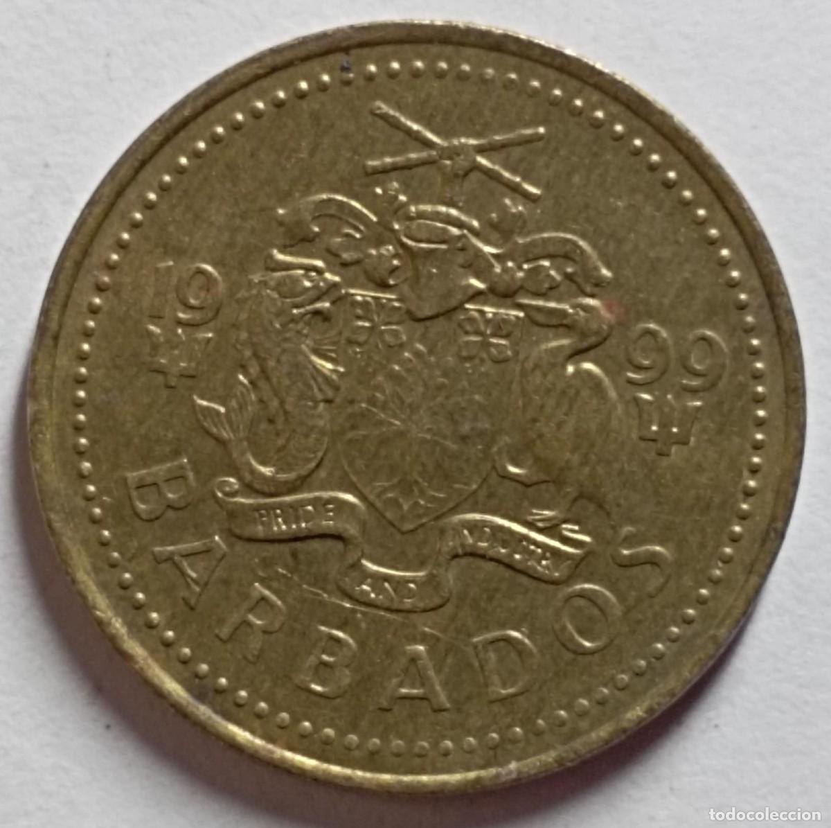 Monedas antiguas de Am&eacute;rica: Moneda de Barbados 5 c&eacute;ntimos de 1999 - Foto 1
