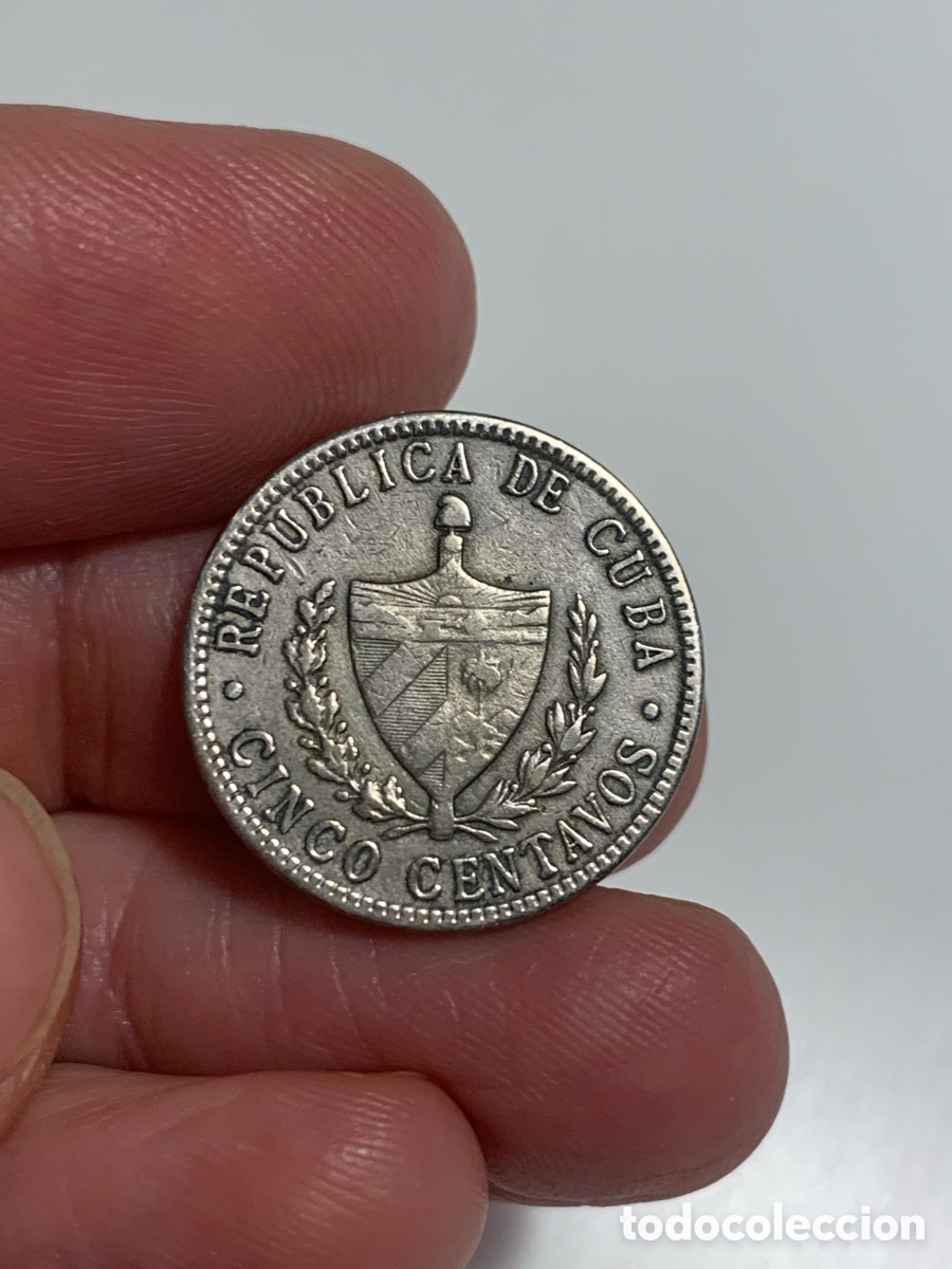 Monedas antiguas de Am&eacute;rica: 2 monedas de 5 centavos. Cuba 1920 - Foto 4