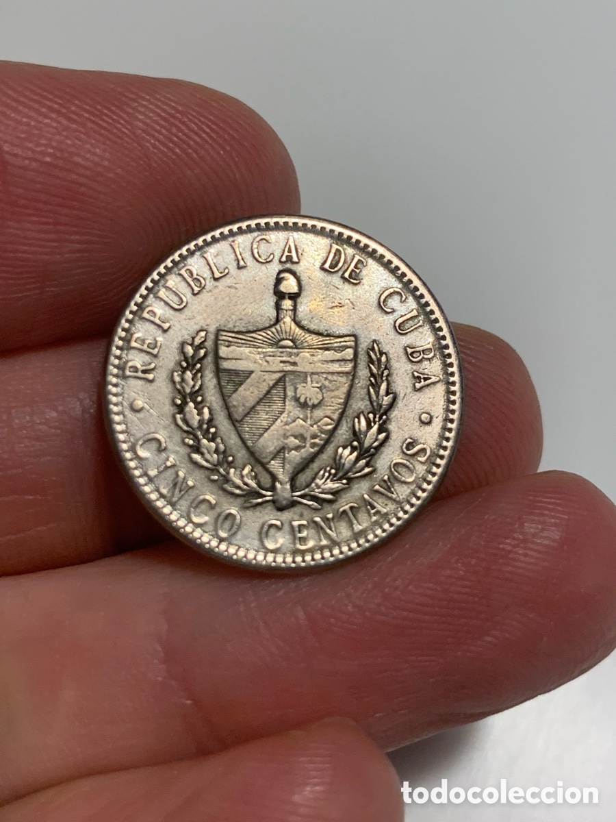 Monedas antiguas de Am&eacute;rica: 2 monedas de 5 centavos. Cuba 1920 - Foto 6