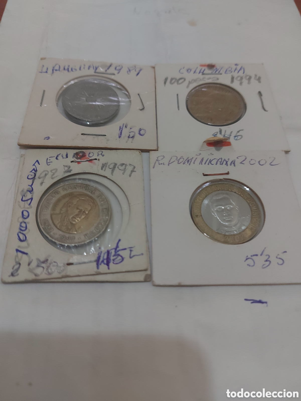 Monedas antiguas de Am&eacute;rica: 4 monedas diferentesde - Foto 1
