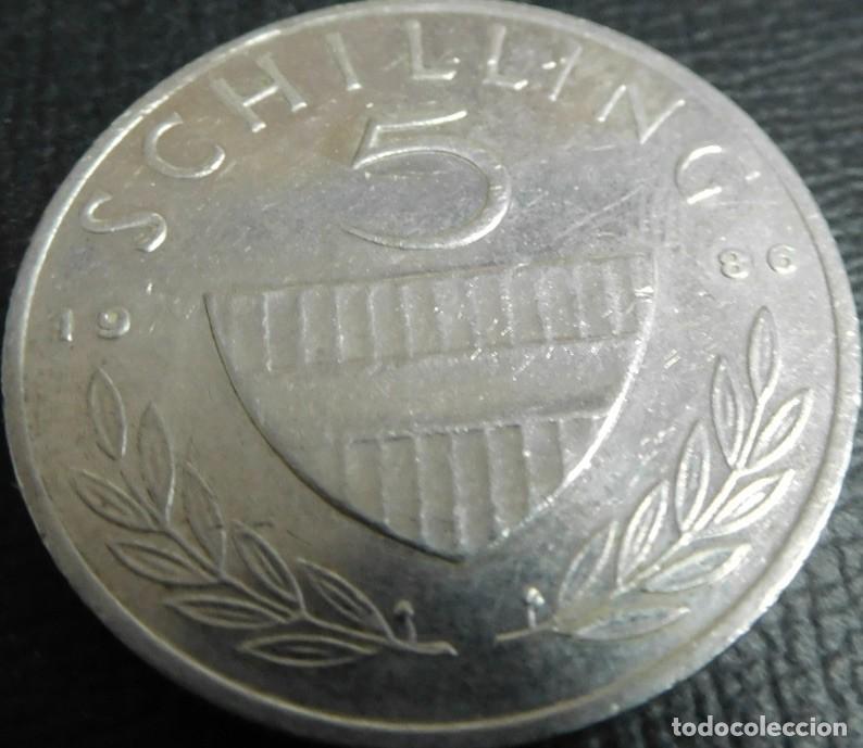 Monedas antiguas de Am&eacute;rica: Moneda de 5 chelines austriacos, plata - Foto 2
