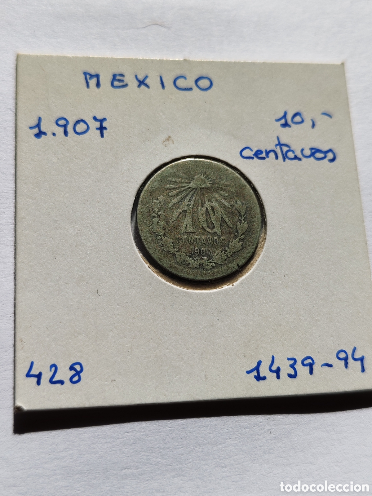 Monedas antiguas de Am&eacute;rica: Mexico. 10 centavos. 1907. Plata - Foto 1
