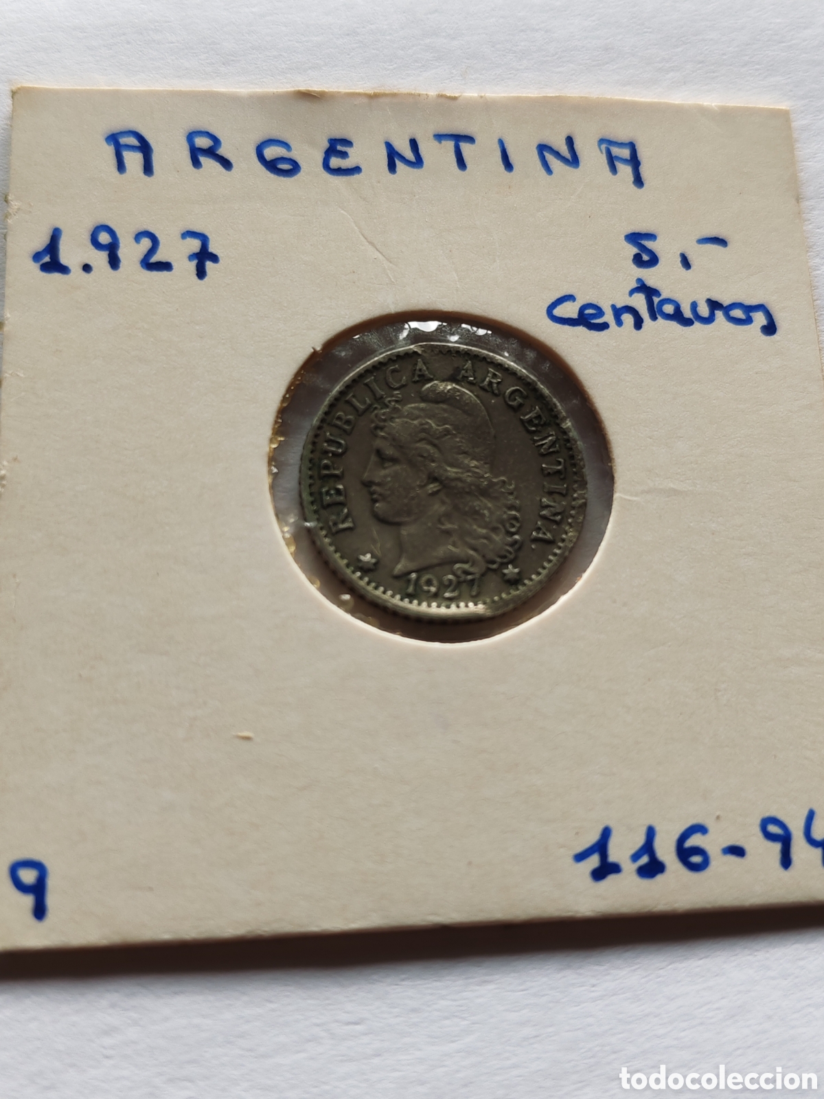 Monedas antiguas de Am&eacute;rica: Argentina. 5 centavos. 1927. - Foto 1