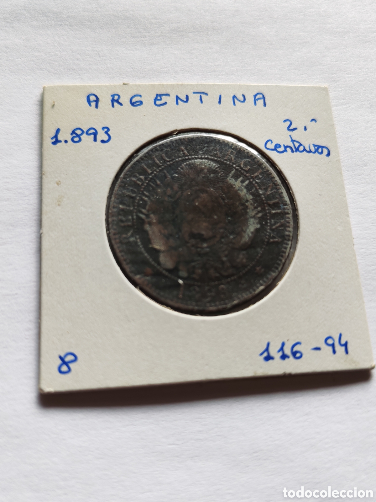 Monedas antiguas de Am&eacute;rica: Argentina. 2 centavos. 1893. - Foto 1