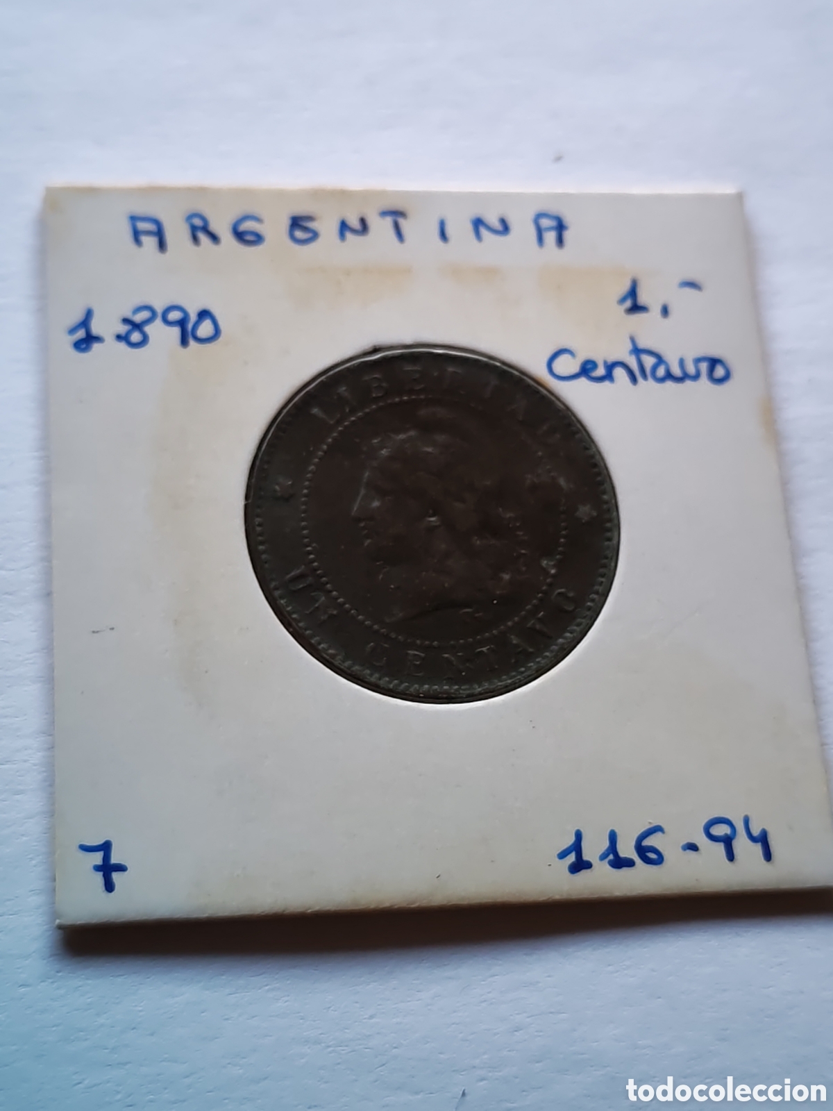Monedas antiguas de Am&eacute;rica: Argentina. 1 centavo. 1890 - Foto 1