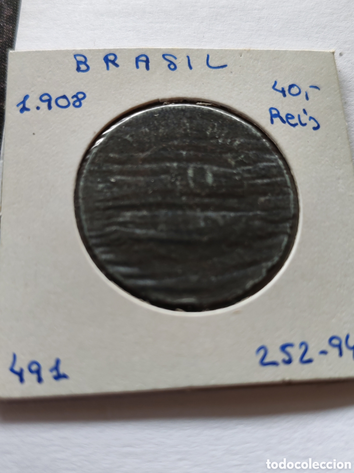 Monedas antiguas de Am&eacute;rica: Brasil. 40 reis. 1908. bronce - Foto 1