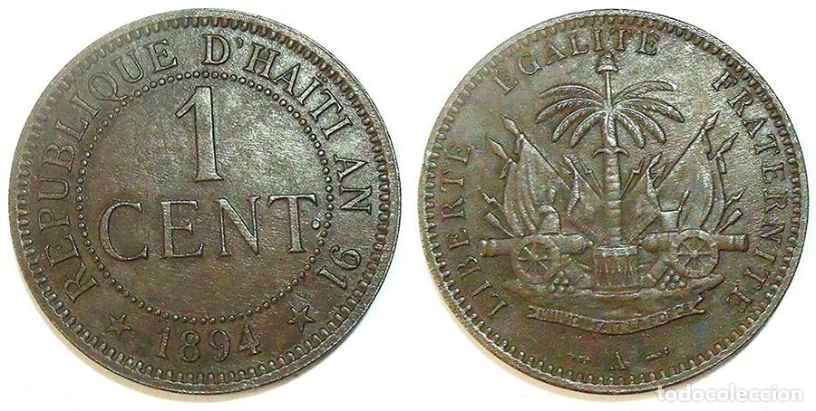Old Coins of America: HAITI - 1 CENTAVO - 1894 - BRONCE - XF40