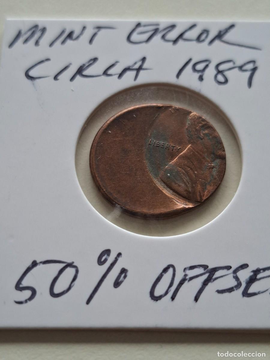 Monedas antiguas de Am&eacute;rica: Mint Error Lincond cent ,50% off center - Foto 1
