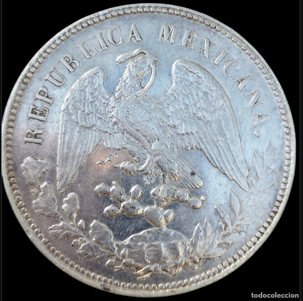 Old Coins of America: ​M&eacute;xico. 1 Peso 1900 Mo AM. Plata .9027. Ceca M&eacute;xico. Gorro Frigio.