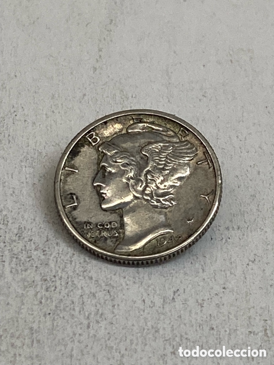 Monedas antiguas de Am&eacute;rica: Moneda de plata One dime 1942 /M45 - Foto 1