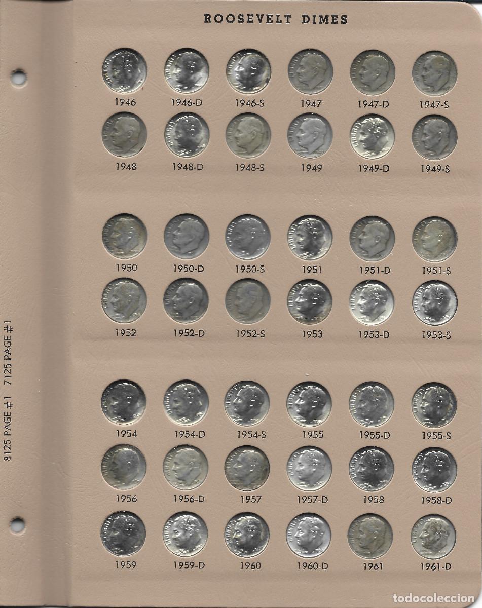 Monedas antiguas de Am&eacute;rica: 10 Centavos Roosevelt Dimes (1946-2013) - &Aacute;lbum Dansco 8125 - 208 Monedas (68 de Plata + Proofs)