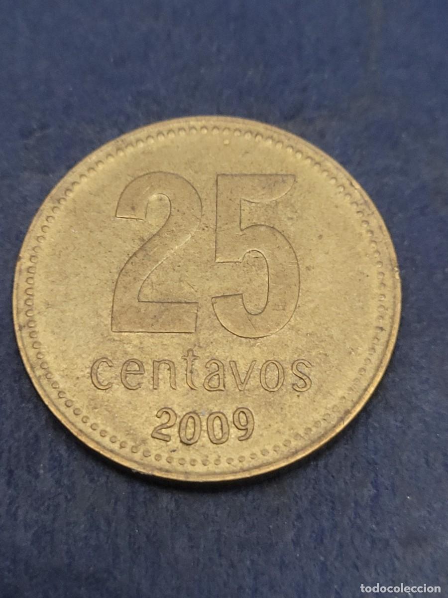 Monedas antiguas de Am&eacute;rica: Moneda 25 centavos 2009 Argentina - Foto 2