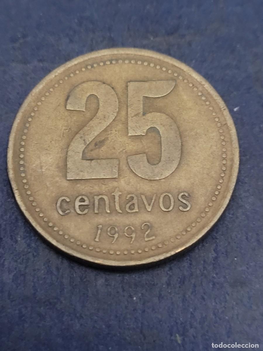 Monedas antiguas de Am&eacute;rica: Moneda 25 centavos 1992 Argentina - Foto 2