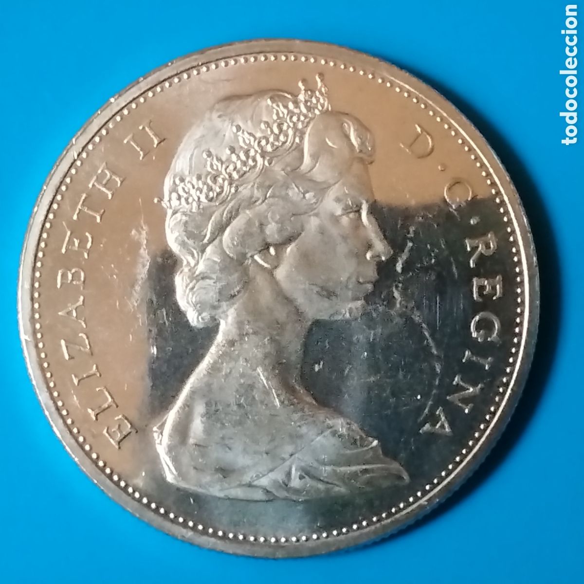 Monedas antiguas de Am&eacute;rica: CANADA 1 DOLAR (DOLLAR) PLATA 1965 CANOA S/C